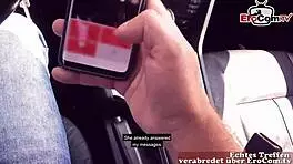 German redhead techno teen from Berlin gets publicly fucked in casting