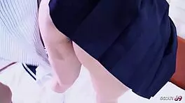 japanese virgin teen with small tits seduce to real amateur pov fuck with shower and deep creampie in uncensored jav porn