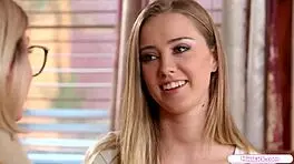 two blonde teens intensely lick each other's pussy with fingering and face sitting