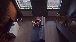 roommate caught me masturbating and i continue as he watches