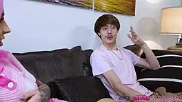 Perved on hung guy with sexy babe giving blowjob in hardcore encounter full of lust