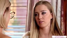 two blonde teens intensely lick each other's pussy with fingering and face sitting