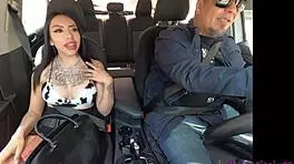 Casting skinny latina baby kat, she rides and licks in outdoor interview.