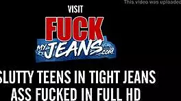 gf in denim anniversary bj and anal for lucky bf