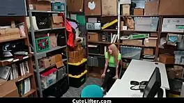 shoplifting teen strip searched and fucked by creep mall officer