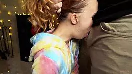 i moan as i suck that big monster cock hard, tears streaming down my face