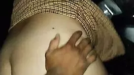 in a wild public escapade, the horny latina prostitute couldn't resist getting fucked on the beach over the car, flashing her tits and ass to everyone