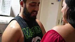 chubby girl picked up at bar by stud who licks feet before intense session