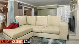 Amateur 18yo ebony cutie rough face fucked by big cock casting dude