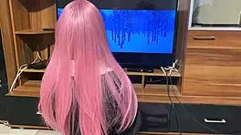 step sister tried on a new student blowjob uniform and she showed to step brother her skill