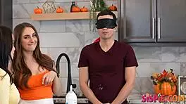 Wow, blindfolded threesome with stepbrother Ricky!
