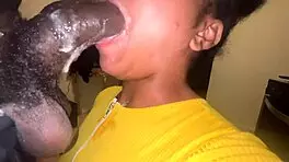 my stepsister thot sucks monster cock in doggystyle. wet handjob and face fucking with ebony slut spreading.