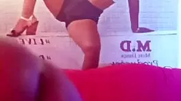 A sexy teen brunette Latina sensualizes for her fans in an ebony performance