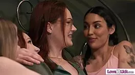 Redhead Milf Enjoys Group Sex With Teen And BFFs In Lingerie And Oral Play