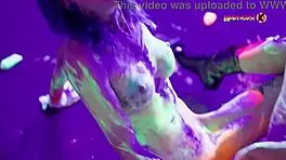 Neon Party Escalates As Girls Fuck And Scream With Pleasure.