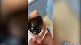 babe deepthroat cock n doggystyl in kitchen