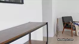 Blonde Teen 18+ Shoves Huge Dildo Deep in Tight Ass Before Hardcore Dick Pounding