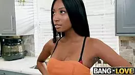 young babe struggles to take in that massive cock during oral session