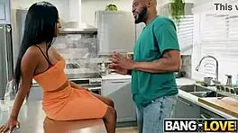 young babe struggles to take in that massive cock during oral session