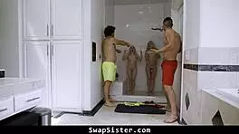 STEPBROTHERS FUCK STEPSISTERS IN NAUGHTY FOURSOME SWAP