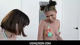 hey, wanna share this naughty hot freeuse teen with her petite best friend?