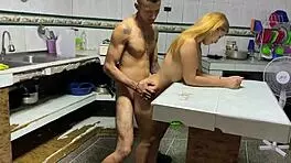 in a steamy encounter, he gives his colombian friend a hard doggystyle pounding in lingerie while she moans