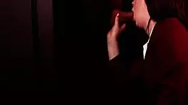 Student Sucks Cock Deepthroat At Gloryhole In Nylon Lingerie Fetish