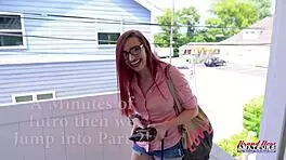 petite redhead olivia x masturbates then sucks cock for deep banging 😈