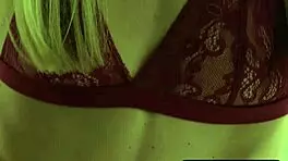 skinny blonde italian milf strips, showing off perky small tits