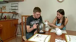 fucking brunette teen in anal fingering and gaping