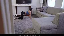 mamafucksme - brunette yoga stepmom takes stepsons cock- abby lee brazil