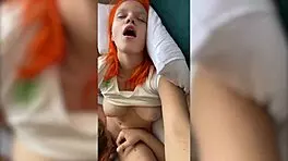 woman pov with this young redhead teen riding cowgirl in early morning sex 😍