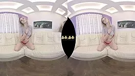 vr piss play and dildo fucking on the sofa with close-ups