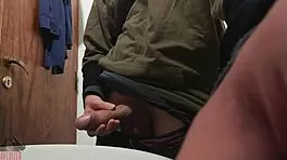 Another Friday, Another Jerk-Off to Big Cock in Bathroom!