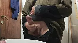 Another Friday, Another Jerk-Off to Big Cock in Bathroom!