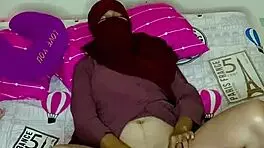 Muslim wife enjoys intimate moment with vibrator