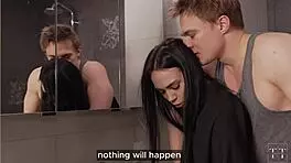 He fucked me from behind but fixed the bathroom sink