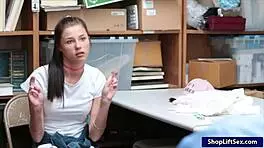 Cute Teen 18+ Theft Gives A Blowjob And Screwed By Lp Officer