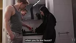 He fucked me from behind but fixed the bathroom sink