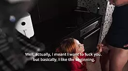 Stepmom gives blowjob instead of food?