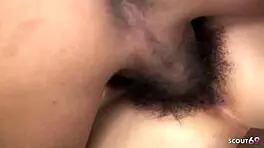 petite asian massage girl tricked into doggystyle sex by older guy