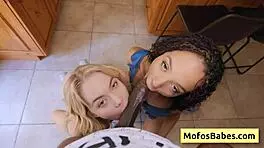 Sage Fox and Alexis Tae share monster black cock in hardcore threesome POV