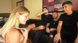 I join the gangbang with sam next door for double penetration and face fuck