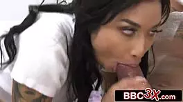 Tiny pocket-sized babysitter banged by enormous BBC - Avery Black