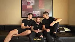 I join the gangbang with sam next door for double penetration and face fuck