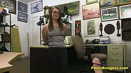 Nerdy Brunette Teen Sucks And Fucks For Cash