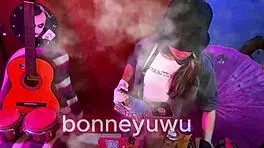 Bonney gets paid by bartender to suck dildo in cute skirt solo scene.