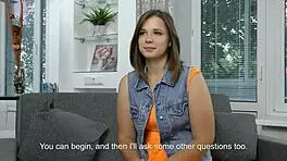 In this casual casting, chubby virgin sandra bulka gets interviewed and masturbates for defloration