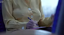 business - slave wife - braless and downblouse in public 😏