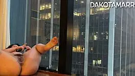 squirting with butt plug vibrator and dildo in nyc scyscraper chubby dakota marr anal hairy pussy
